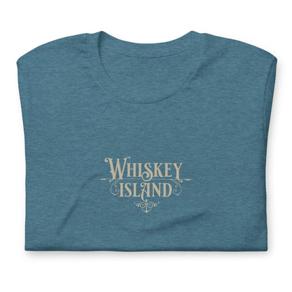 Whiskey Island embellished deep teal shirt front, deep teal shirt