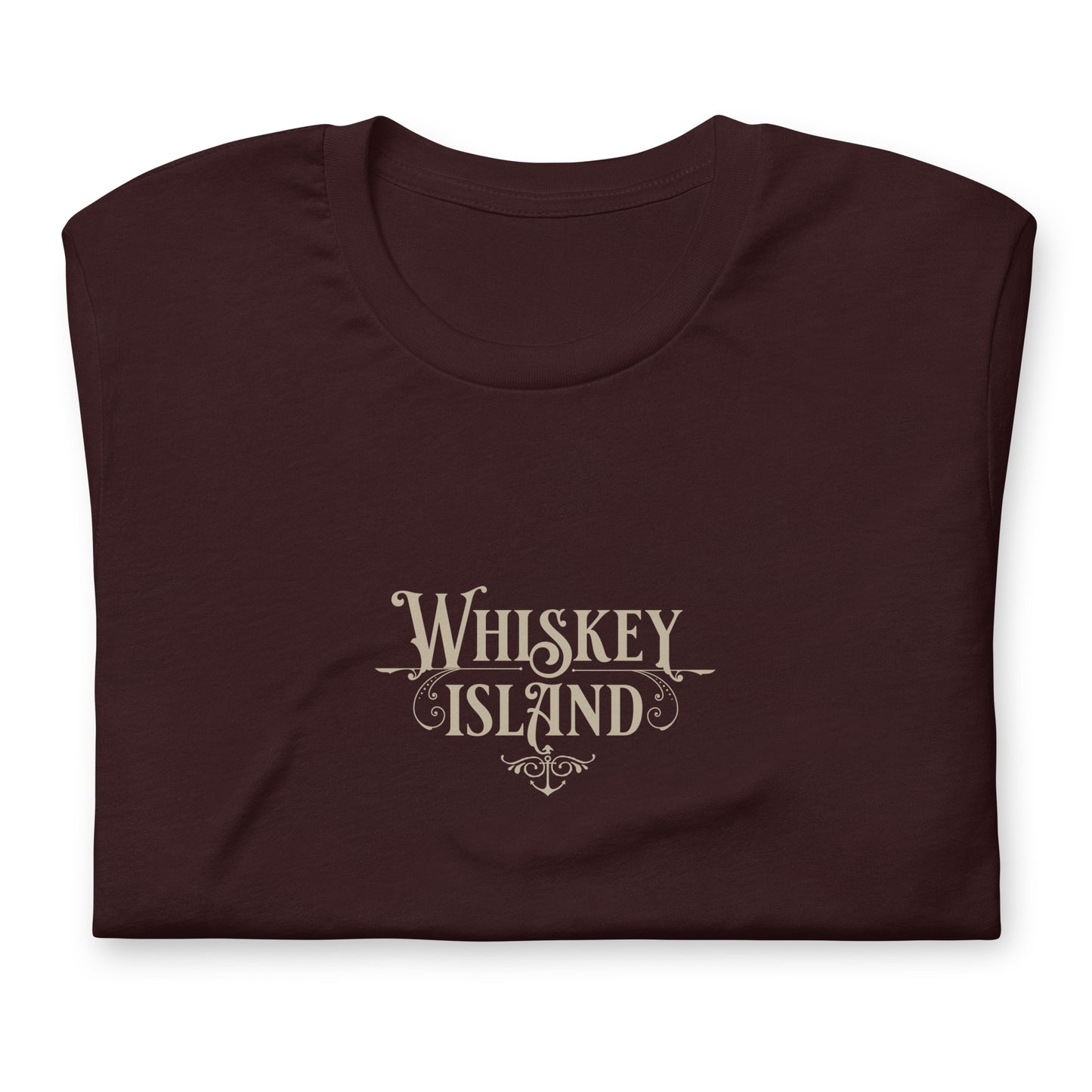 Whiskey Island embellished oxblood shirt