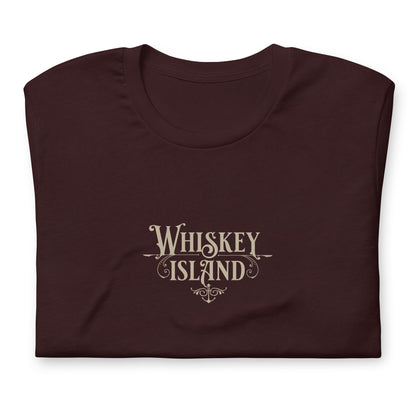 Whiskey Island embellished oxblood shirt