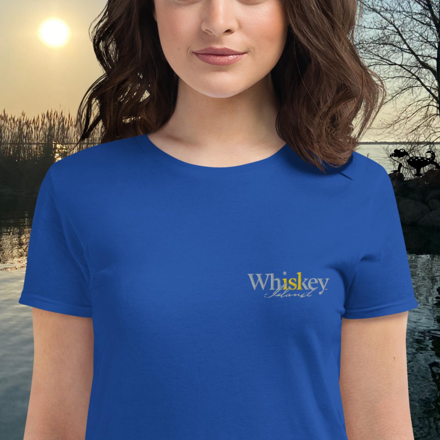 Whiskey Island Embroidered:  Women's short sleeve t-shirt